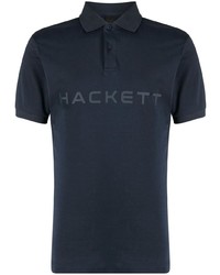 dunkelblaues bedrucktes Polohemd von Hackett