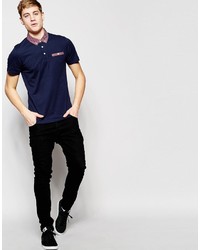 dunkelblaues bedrucktes Polohemd von Jack and Jones