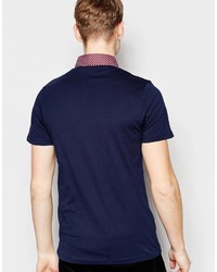 dunkelblaues bedrucktes Polohemd von Jack and Jones