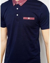 dunkelblaues bedrucktes Polohemd von Jack and Jones