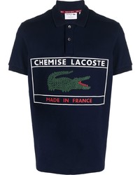 dunkelblaues bedrucktes Polohemd von Lacoste