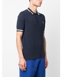 dunkelblaues bedrucktes Polohemd von Fred Perry