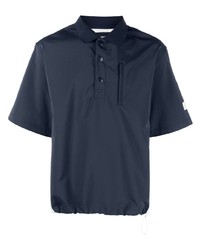 dunkelblaues bedrucktes Polohemd von Manors Golf