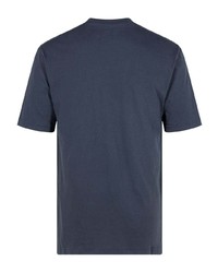 dunkelblaues bedrucktes Spitze T-Shirt mit einem Rundhalsausschnitt von Palace