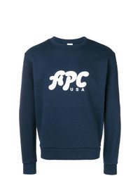 dunkelblaues bedrucktes Sweatshirt von A.P.C.