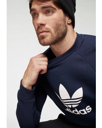 dunkelblaues bedrucktes Sweatshirt von adidas Originals