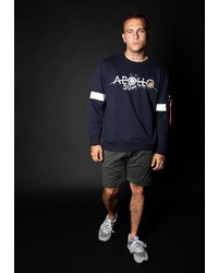 dunkelblaues bedrucktes Sweatshirt von Alpha Industries