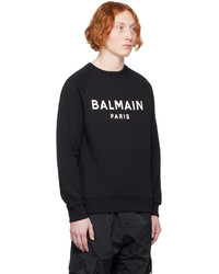 dunkelblaues bedrucktes Sweatshirt von Balmain