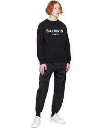 dunkelblaues bedrucktes Sweatshirt von Balmain