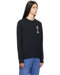 dunkelblaues bedrucktes Sweatshirt von Ps By Paul Smith