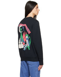 dunkelblaues bedrucktes Sweatshirt von Ps By Paul Smith