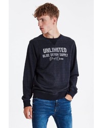 dunkelblaues bedrucktes Sweatshirt von BLEND
