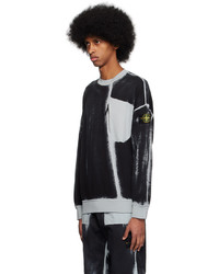 dunkelblaues bedrucktes Sweatshirt von Stone Island