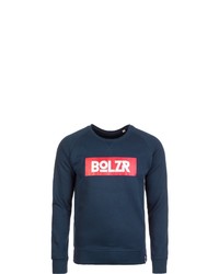 dunkelblaues bedrucktes Sweatshirt von Bolzr