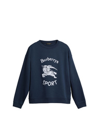 dunkelblaues bedrucktes Sweatshirt von Burberry