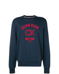 dunkelblaues bedrucktes Sweatshirt von Calvin Klein 205W39nyc