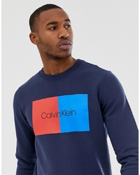 dunkelblaues bedrucktes Sweatshirt von Calvin Klein