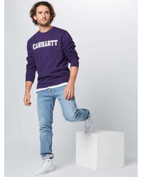 dunkelblaues bedrucktes Sweatshirt von Carhartt WIP