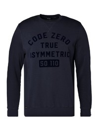 dunkelblaues bedrucktes Sweatshirt von CODE-ZERO