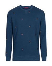 dunkelblaues bedrucktes Sweatshirt von colours & sons