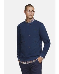 dunkelblaues bedrucktes Sweatshirt von colours & sons