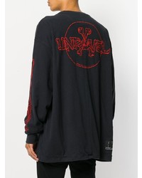 dunkelblaues bedrucktes Sweatshirt von Unravel Project