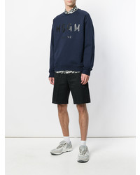 dunkelblaues bedrucktes Sweatshirt von MSGM