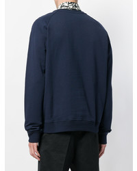 dunkelblaues bedrucktes Sweatshirt von MSGM