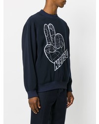 dunkelblaues bedrucktes Sweatshirt von Kenzo