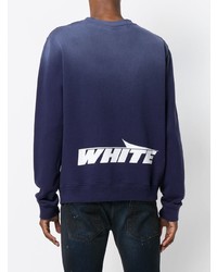 dunkelblaues bedrucktes Sweatshirt von Off-White