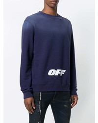 dunkelblaues bedrucktes Sweatshirt von Off-White