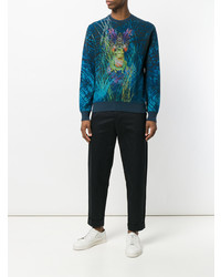 dunkelblaues bedrucktes Sweatshirt von Etro