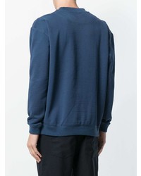 dunkelblaues bedrucktes Sweatshirt von Drôle De Monsieur
