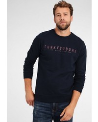 dunkelblaues bedrucktes Sweatshirt von Funky Buddha