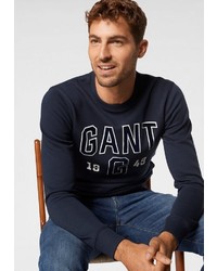 dunkelblaues bedrucktes Sweatshirt von Gant