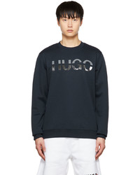 dunkelblaues bedrucktes Sweatshirt von Hugo