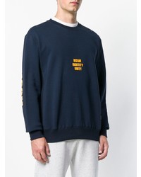 dunkelblaues bedrucktes Sweatshirt von MSGM