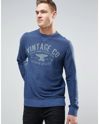 dunkelblaues bedrucktes Sweatshirt von Jack and Jones