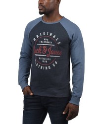 dunkelblaues bedrucktes Sweatshirt von Jack & Jones