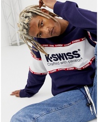 dunkelblaues bedrucktes Sweatshirt von K-Swiss