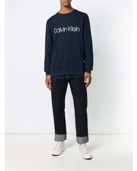 dunkelblaues bedrucktes Sweatshirt von CK Calvin Klein