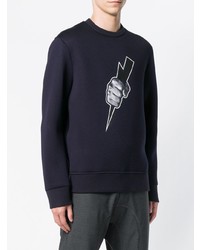 dunkelblaues bedrucktes Sweatshirt von Neil Barrett