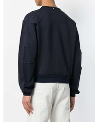 dunkelblaues bedrucktes Sweatshirt von Oamc