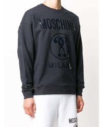 dunkelblaues bedrucktes Sweatshirt von Moschino