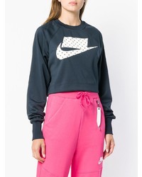 dunkelblaues bedrucktes Sweatshirt von Nike
