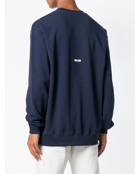 dunkelblaues bedrucktes Sweatshirt von MSGM