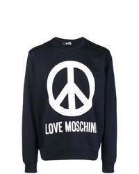 dunkelblaues bedrucktes Sweatshirt von Love Moschino