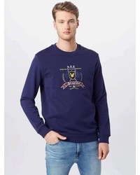 dunkelblaues bedrucktes Sweatshirt von Lyle & Scott