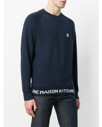 dunkelblaues bedrucktes Sweatshirt von MAISON KITSUNÉ