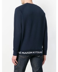 dunkelblaues bedrucktes Sweatshirt von MAISON KITSUNÉ